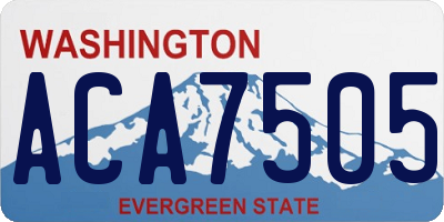 WA license plate ACA7505
