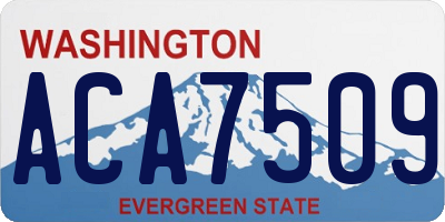 WA license plate ACA7509