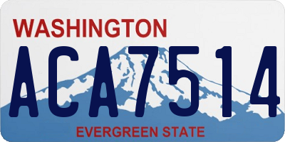 WA license plate ACA7514