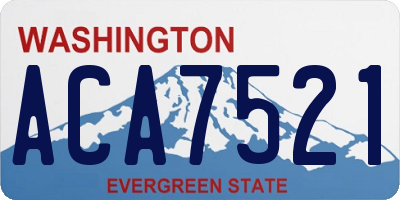 WA license plate ACA7521