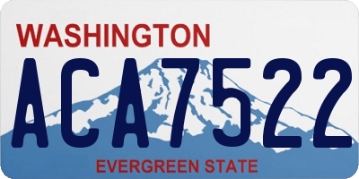 WA license plate ACA7522
