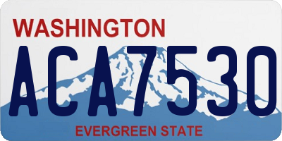 WA license plate ACA7530