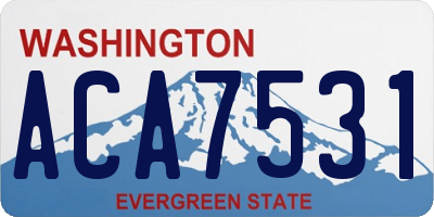 WA license plate ACA7531