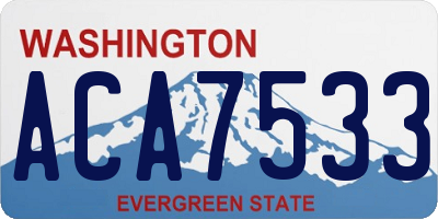 WA license plate ACA7533
