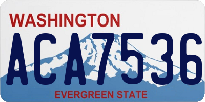 WA license plate ACA7536