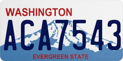 WA license plate ACA7543