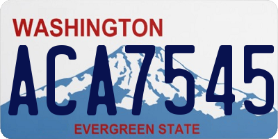 WA license plate ACA7545