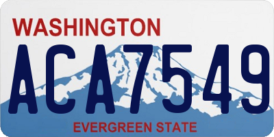WA license plate ACA7549