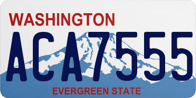 WA license plate ACA7555