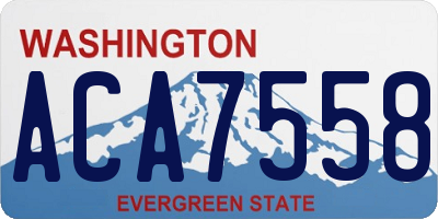 WA license plate ACA7558