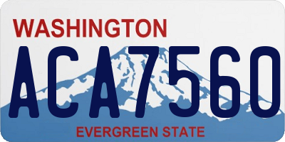 WA license plate ACA7560