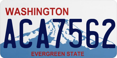 WA license plate ACA7562