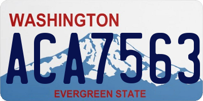 WA license plate ACA7563