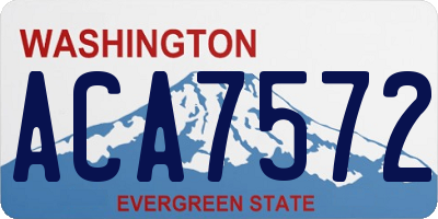 WA license plate ACA7572