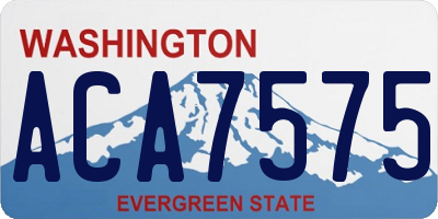 WA license plate ACA7575