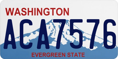 WA license plate ACA7576