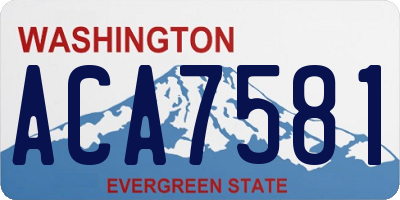 WA license plate ACA7581