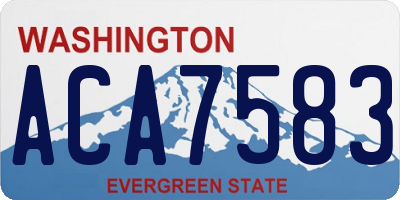 WA license plate ACA7583