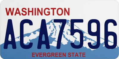 WA license plate ACA7596