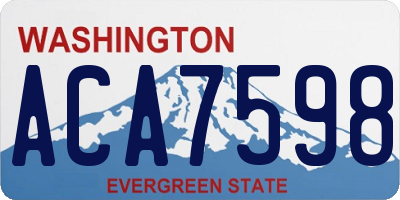 WA license plate ACA7598