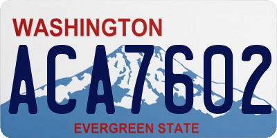 WA license plate ACA7602