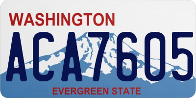 WA license plate ACA7605