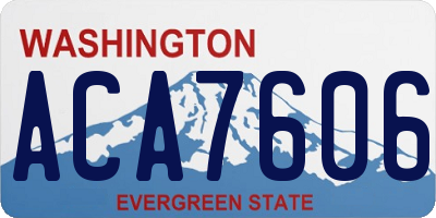 WA license plate ACA7606