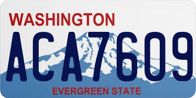WA license plate ACA7609