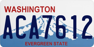 WA license plate ACA7612
