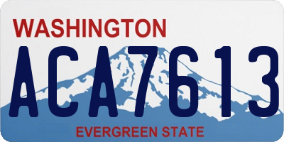 WA license plate ACA7613