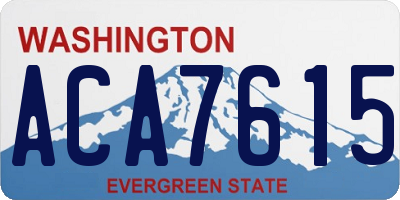 WA license plate ACA7615
