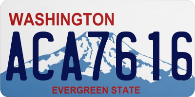 WA license plate ACA7616