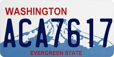 WA license plate ACA7617