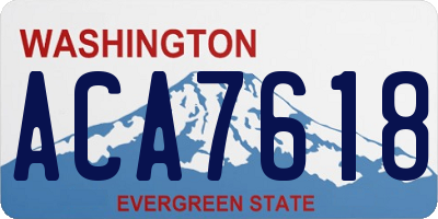 WA license plate ACA7618