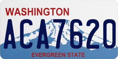 WA license plate ACA7620