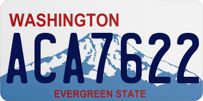 WA license plate ACA7622