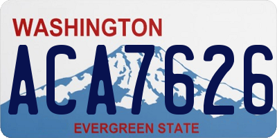 WA license plate ACA7626
