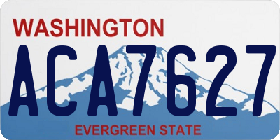 WA license plate ACA7627