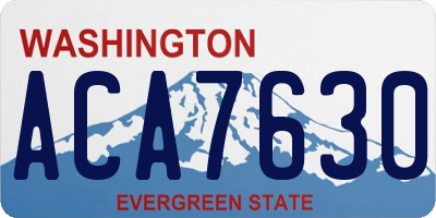 WA license plate ACA7630