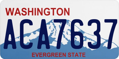 WA license plate ACA7637