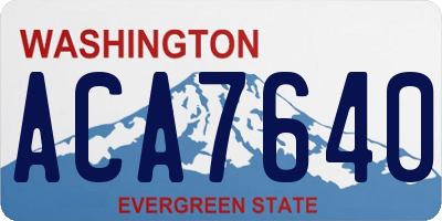 WA license plate ACA7640