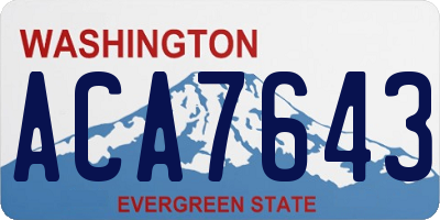 WA license plate ACA7643