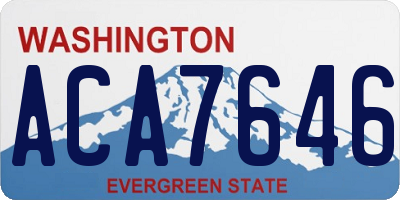 WA license plate ACA7646