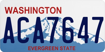 WA license plate ACA7647
