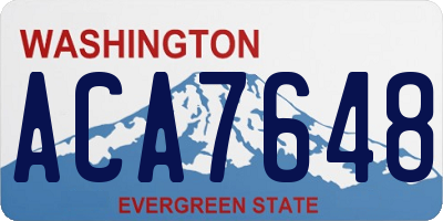 WA license plate ACA7648