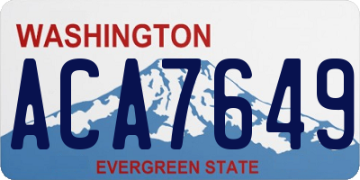 WA license plate ACA7649