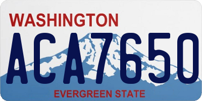 WA license plate ACA7650