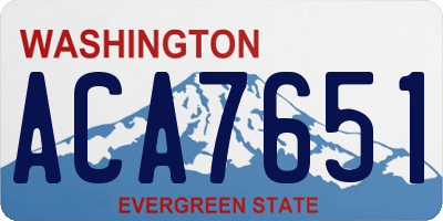 WA license plate ACA7651