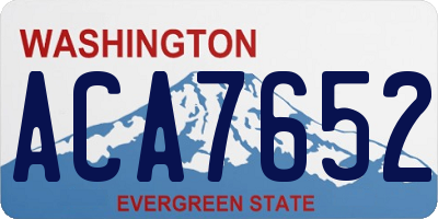 WA license plate ACA7652