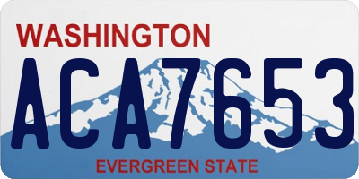 WA license plate ACA7653